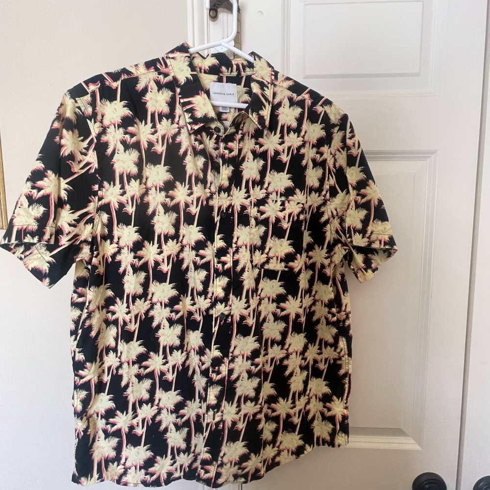 Men’s American Eagle Outfitters beach, festival, summer trip TropPalm Shirt 55